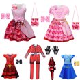 thumbnail image 2 of Nueva película The Rise of Red Ropa para niños Descendants 4 Disfraz de cosplay rojo para niñas Vestido de princesa de Halloween Vestidos de fiesta, 2 of 5