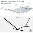 thumbnail image 5 of SUNCREAT Double Hammock, Extra Large Quilted Fabric Swing with Thick Hardwood Spreader Bars & Detachable Pillow, Heavy Duty, Perfect for Indoor/Outdoor Patio, Deck, Yard (12 FT Steel Stand Included), 5 of 7