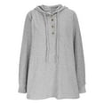 thumbnail image 5 of button Hoodies for Women，Oversized hooded Sweatshirts, Fall causual Fashion blouses, 5 of 6