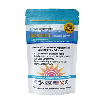 Sovereign Laboratories Colostrum-Ld 16oz Plain Powder With Proprietary Liposomal Delivery (Ld) Technology For Up To 1500% Better Bioavailability Than Regular Bovine (Best Colostrum Powder Australia)