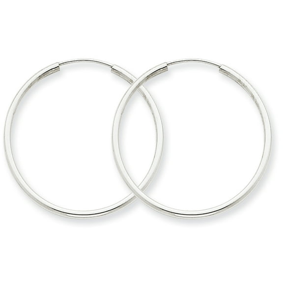 Primal Gold 14 Karat White Gold 1.5mm Endless Hoop Earrings