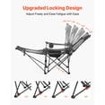 thumbnail image 4 of KFFKFF Chaise de Camping Inclinable, 4 Positions Réglables, Chaise Longue Pliante Portable pour Adultes, Chaise de Plage en Maille, Gris, 4 of 9