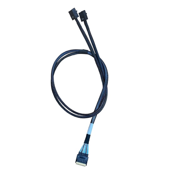 DiliVing SlimSAS 8X à 2*MiniSAS HD 4X, SFF-8654 74 Broches à 2*SFF-8643 Câble 36 Broches 80cm(Broadcom MPN 05-60003-00)