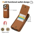 thumbnail image 2 of Wallet Back Case for iPhone 13 Pro with Wrist Strap, Stylish Magnetic Card Holder Finger Ring Kickstand PU Leather Lanyard Shockproof Slim Phone Case Cover for iPhone 13 Pro, Brown, 2 of 9