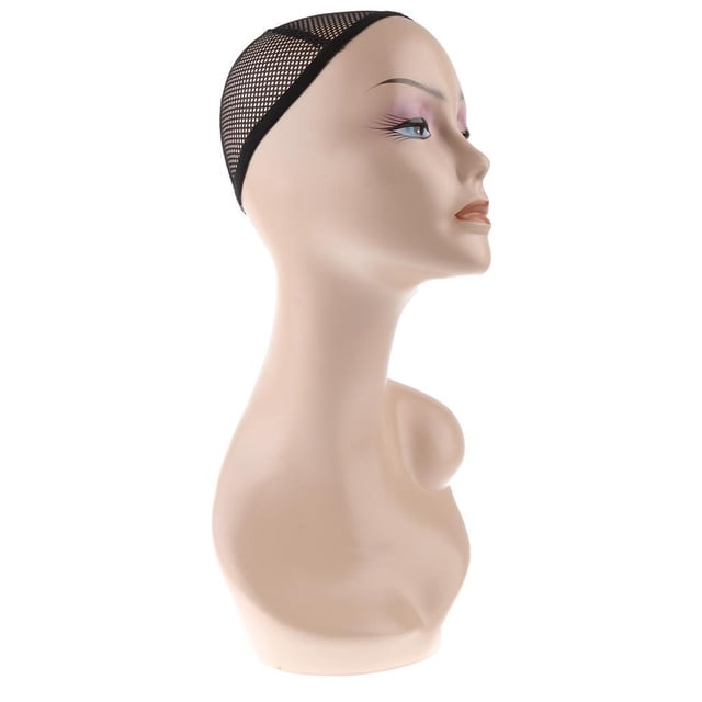Sonducket Female Mannequin Manikin Head Shoulder Model for Hats Glasses Display Wigs Ropa, zapatos y accesorios Miscelánea Piel