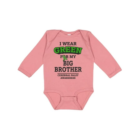 

Inktastic I Wear Green For My Big Brother For Cerebral Palsy Gift Baby Boy or Baby Girl Long Sleeve Bodysuit