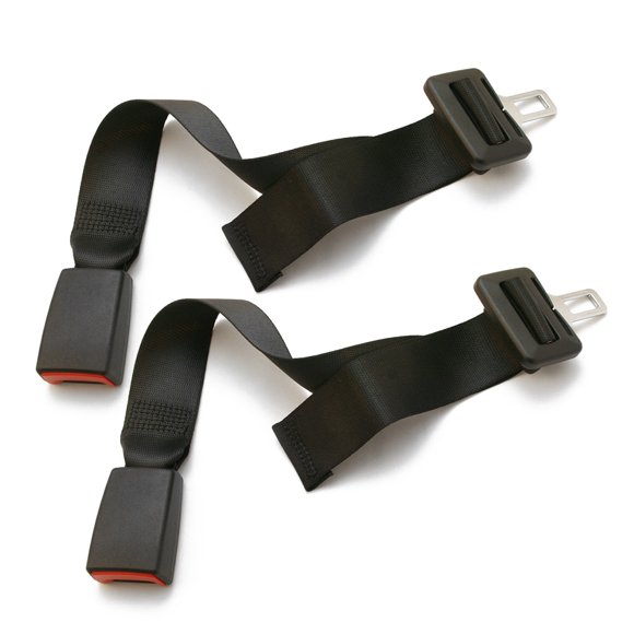 E4 Safety Certified Adjustable Seat Belt Extension - Type A, Black, 9-26"/ 23-66cm (2-Pack) from Seat Belt Extender Pros