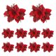 thumbnail image 2 of 2uds. 10 Uds. De decoraciones de cabezas de flores en polvo con purpurina de 15cm para decoración de árbol de Navidad (rojo), 2 of 2