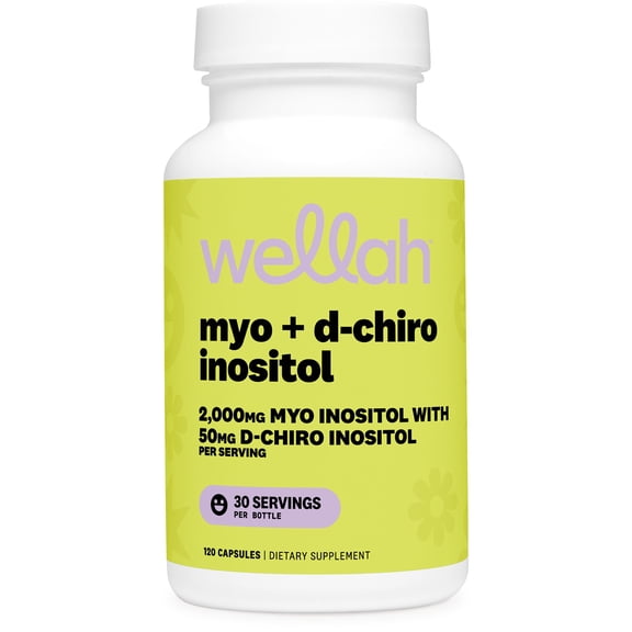 Wellah Myo & D-Chiro Inositol for Women 120 Capsules - 2,000mg of Myo Inositol with 50mg of D-Chiro Inositol, Supplement for Women, 30 Servings