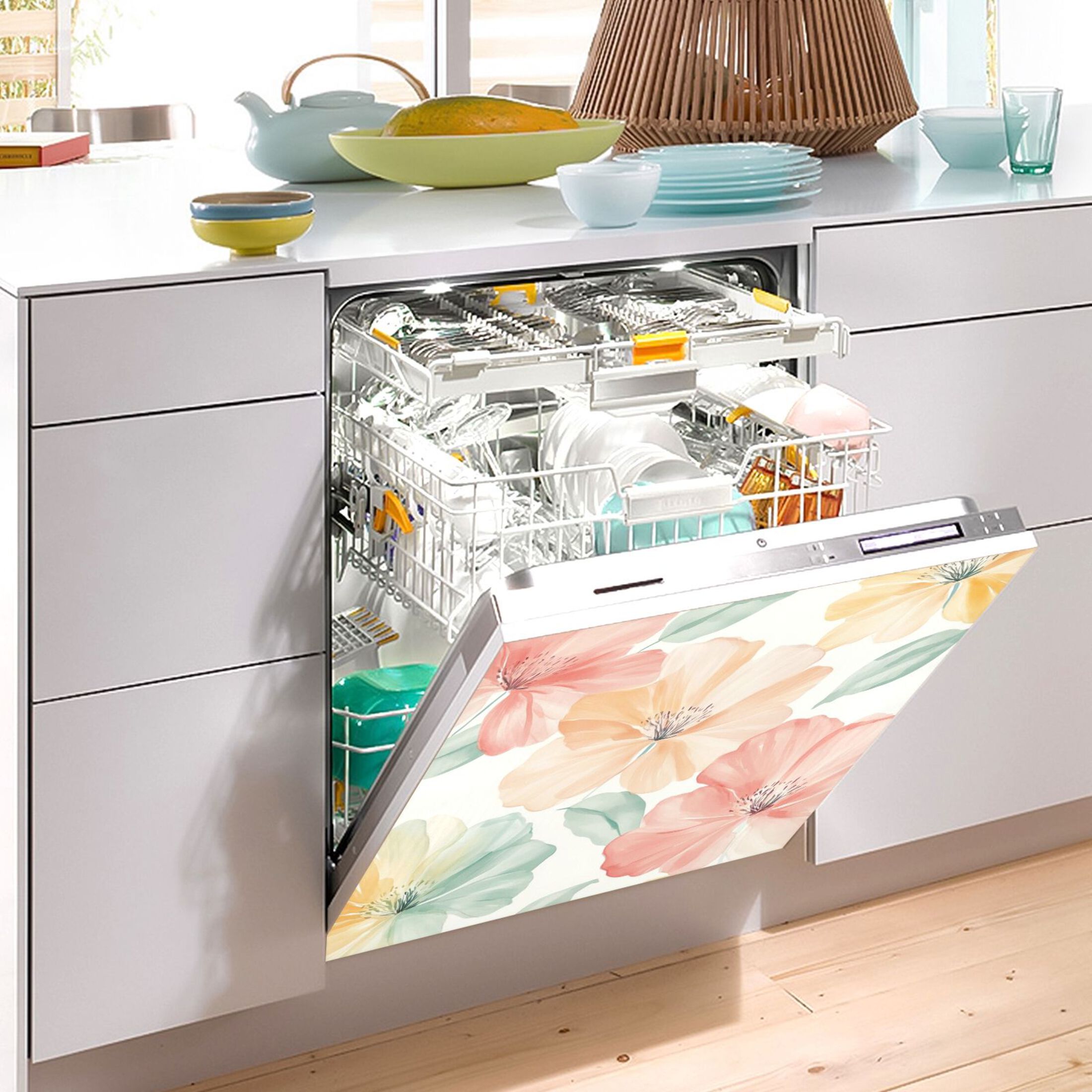 Dishwasher Magnetic Sticker 23x26 Inch Refrigerator Magnetic Sticker Washing Machine Magnetic Sticker Kitchen Panel Magnetic Sticker Home Decor Super Beautiful Yellow Flowers