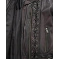 thumbnail image 5 of First Mfg Co - Wildside - Women's Motorcycle Biker Riding Black Purple Leather Jacket - Small, 5 of 5