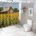 thumbnail image 7 of Chilfamy Sunflowers Trees Barn Pretty Shower Curtain Set with Hooks Bathroom Decor 100％ Polyester Fiber Eco-Friendly Sustainable Bathroom Shower Curtain for Bathroom Decoration Various Sizes 69x72, 7 of 7