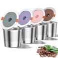 thumbnail image 1 of Cápsulas de café reutilizables RETHONE de acero inoxidable K Cup (paquete de 4), 1 of 8