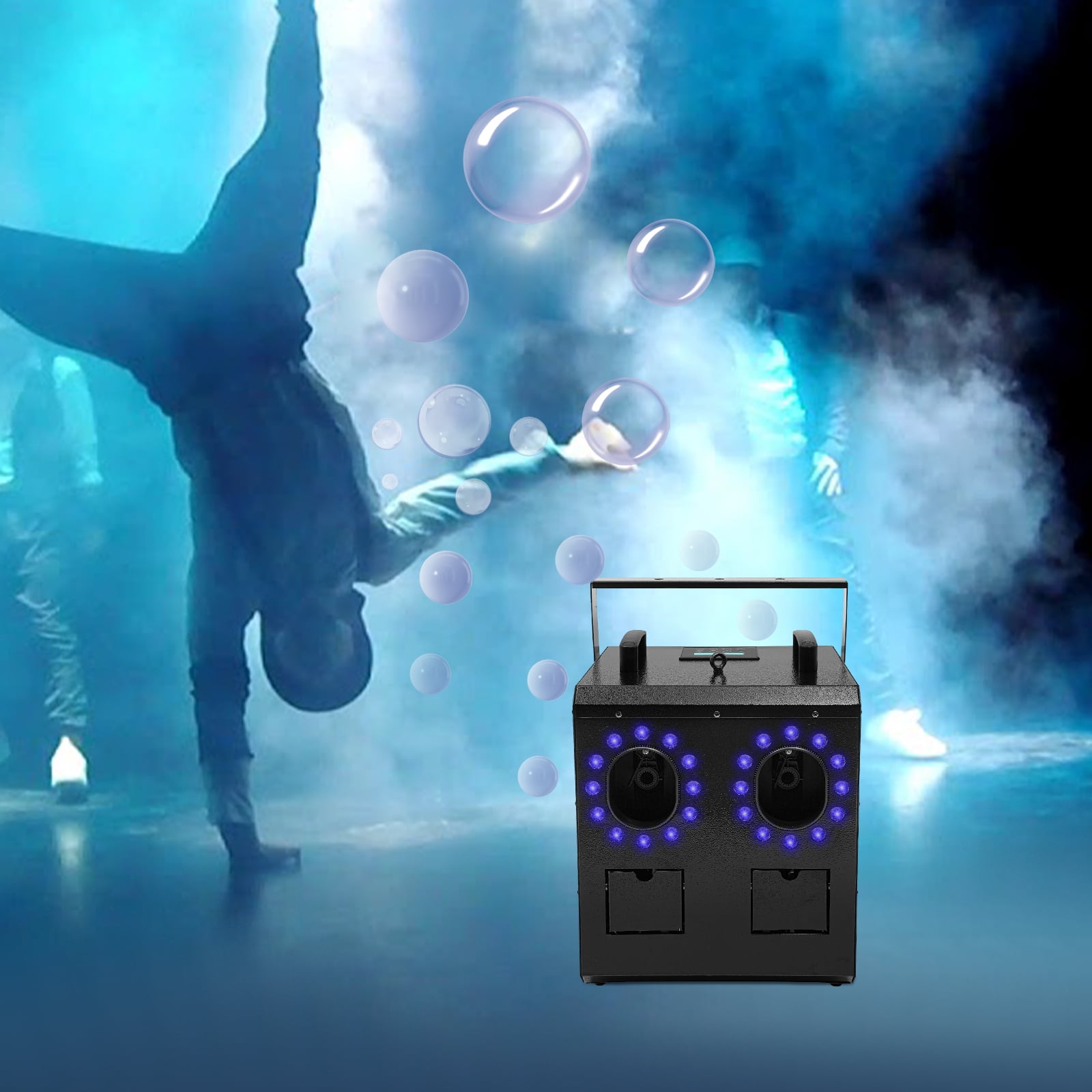900W Bubble Fog Machine with LED Lights, DMX & Remote Control, 1L Dual Tank, Colorful Effects for Parties, Weddings, and DJ Events