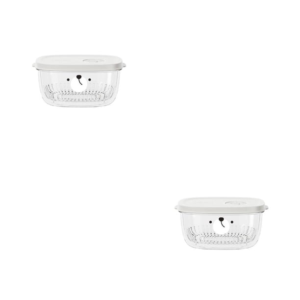 Caja de comida Monstrate Nevera Contenedor transparente sello Ensalada 2piezas patrón de oso