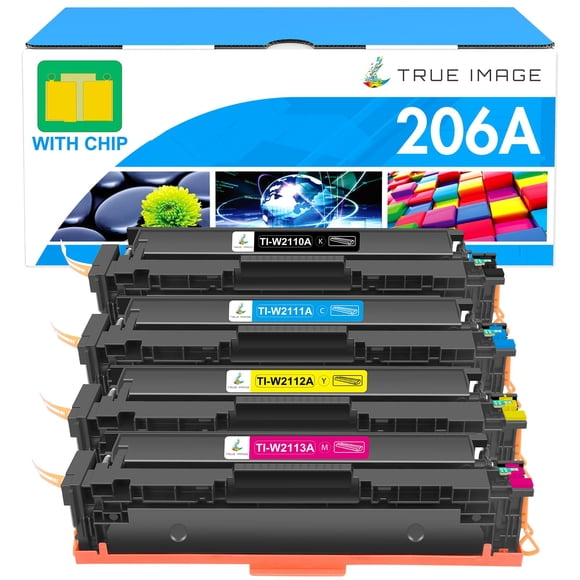 Paquete de 4 cartuchos de tóner TRUE IMAGE 206A para HP Laserjet Pro