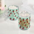 thumbnail image 2 of Yayeee 4 Pack Qtip Holder Bathroom Cotton Swab Canister with Lid Clear Dispenser Set, Green Strawberry, 2 of 6