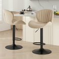 thumbnail image 4 of EDX Bar Stools Set of 2, Modern Adjustable Armless Swivel Counter Stools with PU Leather, Gray, 4 of 7