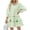 Goose yellow, variant on Floral Print Loose Long Sleeved Women V-neck Ruffle Tassel Mini Dress