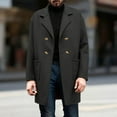 thumbnail image 5 of Aihuaihua Men's Trench Winter Coat Double Business Wool Coat Leisure Comfortable Men's Coat Winter Trench Coat Plain Autumn Transition Coat GY3 M, 5 of 7