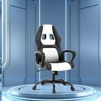 CL.HPAHKL PC Gaming Chair, Ergonomic Computer Chair PU Leather Gamer Chair with Headrest and Lumbar Support, Height Adjustable Video Game Chair Gaming Chair for Adults Teen, White