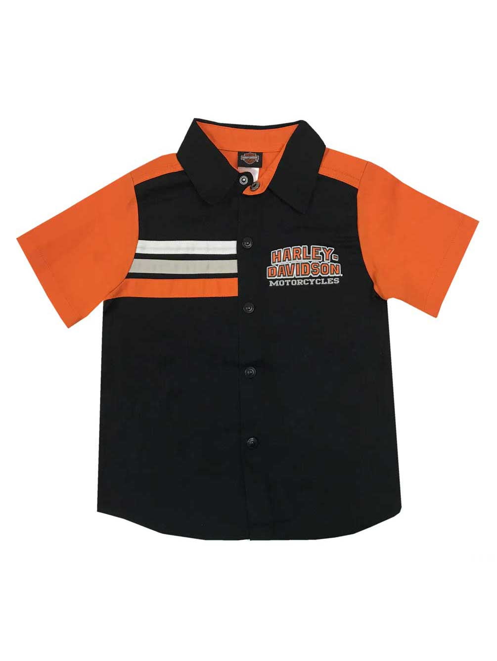 Harley-Davidson Little Boys Short Sleeve Woven Shop Shirt Black 1073865