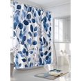 thumbnail image 3 of Shower Curtains Ombre Blue Leaves Plant Bath Curtain Watercolor Art Waterproof Bathroom Shower Curtain Set with Hooks Decoration 72 x 72 Inches, 3 of 7
