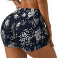 thumbnail image 2 of Kdxio Retro Flower Print Workout Shorts for Women Seamless Soft Smooth Gym Yoga Scrunch Active Shorts, 2 of 9