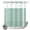 Mint Green, variant on No Hook Shower Curtain, Simple Blue Shower Curtains for Bathroom with See Through Top Window, Vintage Country Vertical Striped Linen Texture Waterproof & Washable Bath Curtain Narrow 54"x78"