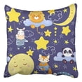 thumbnail image 1 of BSDHOME Pattern Cute Sleeping Animals Moons Stars Pillowcase Cover Cushion 20x20 inch, 1 of 1