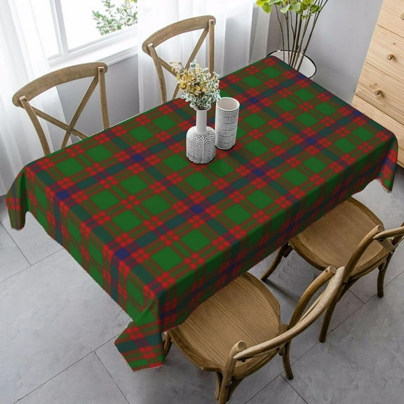 Rectangle Tablecloth, Scottish Clan Skene Tartan Plaid Stain Resistant, Wrinkle Free, Washable Polyester Cover for Dining, Parties, and Camping