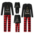 thumbnail image 2 of Family Matching Christmas Pajamas, String Lights Christmas Tree Print Long-Sleeved Tops Elastic Waist Plaid Trousers/Romper, 2 of 8