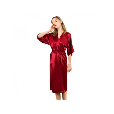 

Patgoal Ladies Long Silk Nightgown Sexy Full Slips Sleepwear Summer Long-Sleeve Nightdress Loose Lounge Dresses Comfortable and Soft Pajamas for Women Sexy