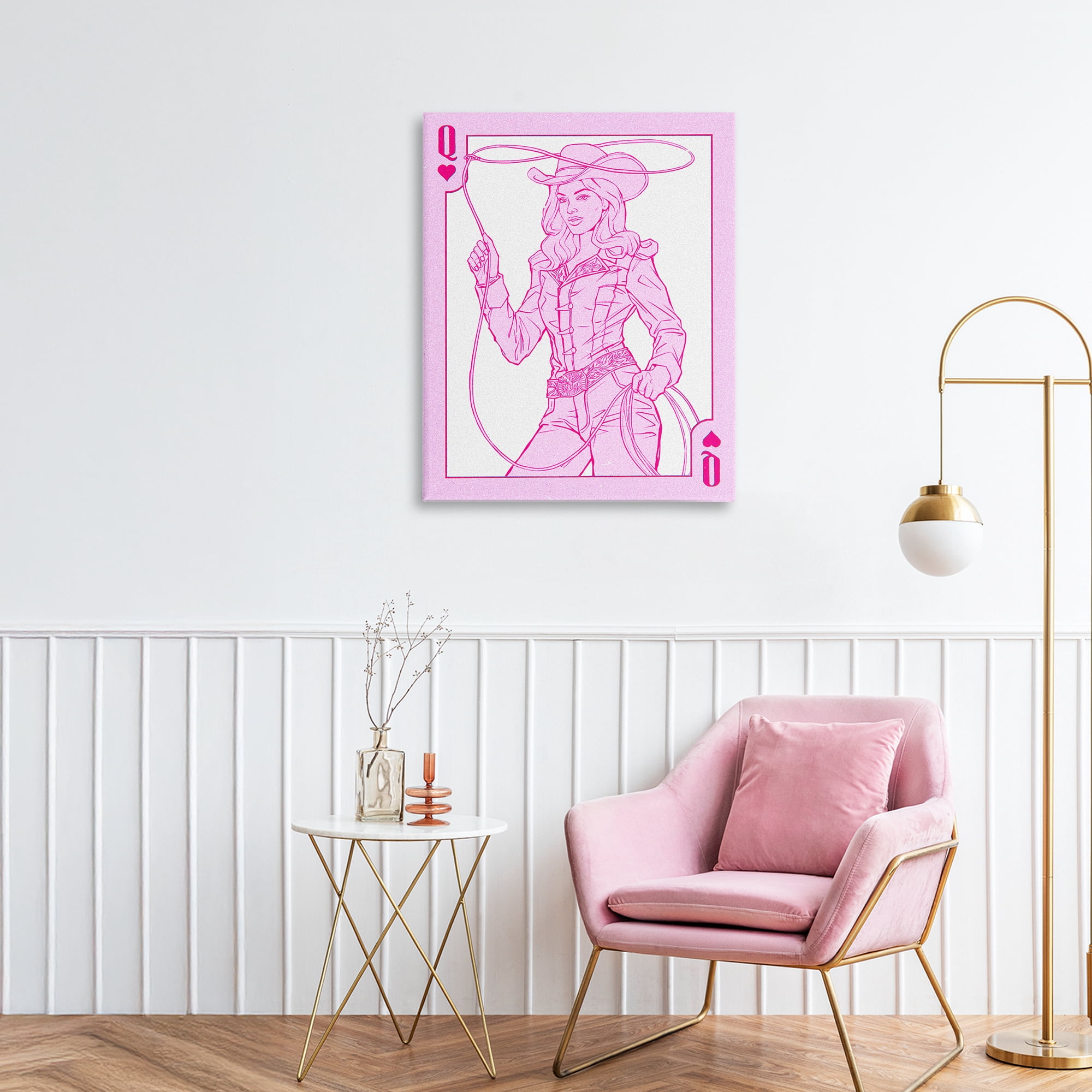 Stupell Industries Cowgirl Queen of Hearts Canvas Wall Art, design by Ziwei Li