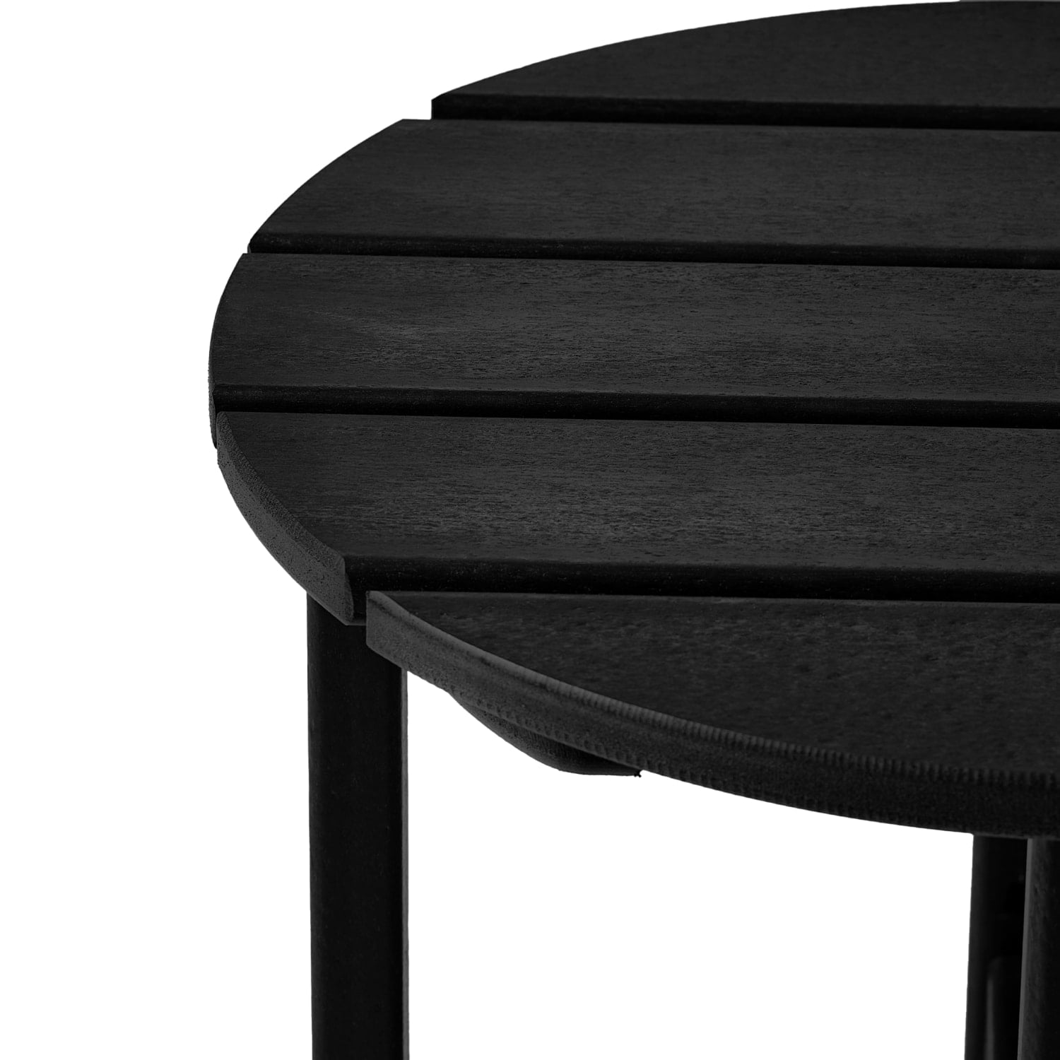 WestinTrends Malibu Outdoor Side Table – All-Weather Poly Lumber Adirondack Round Patio End Table, Black