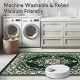 thumbnail image 5 of ODIKA 4'x6' Machine Washable Non-Slip Area Rug, Vintage Damask Scrollwork with Ornate Flourish High Traffic Rug with Pad, Green, 470584, 5 of 8