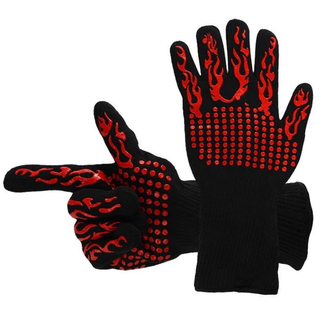 Guantes resistentes al calor - Guantes de silicona para parrilla, horno, cocina, barbacoa, hornear, cocinar - Lavables - Manoplas para asar a alta temperatura