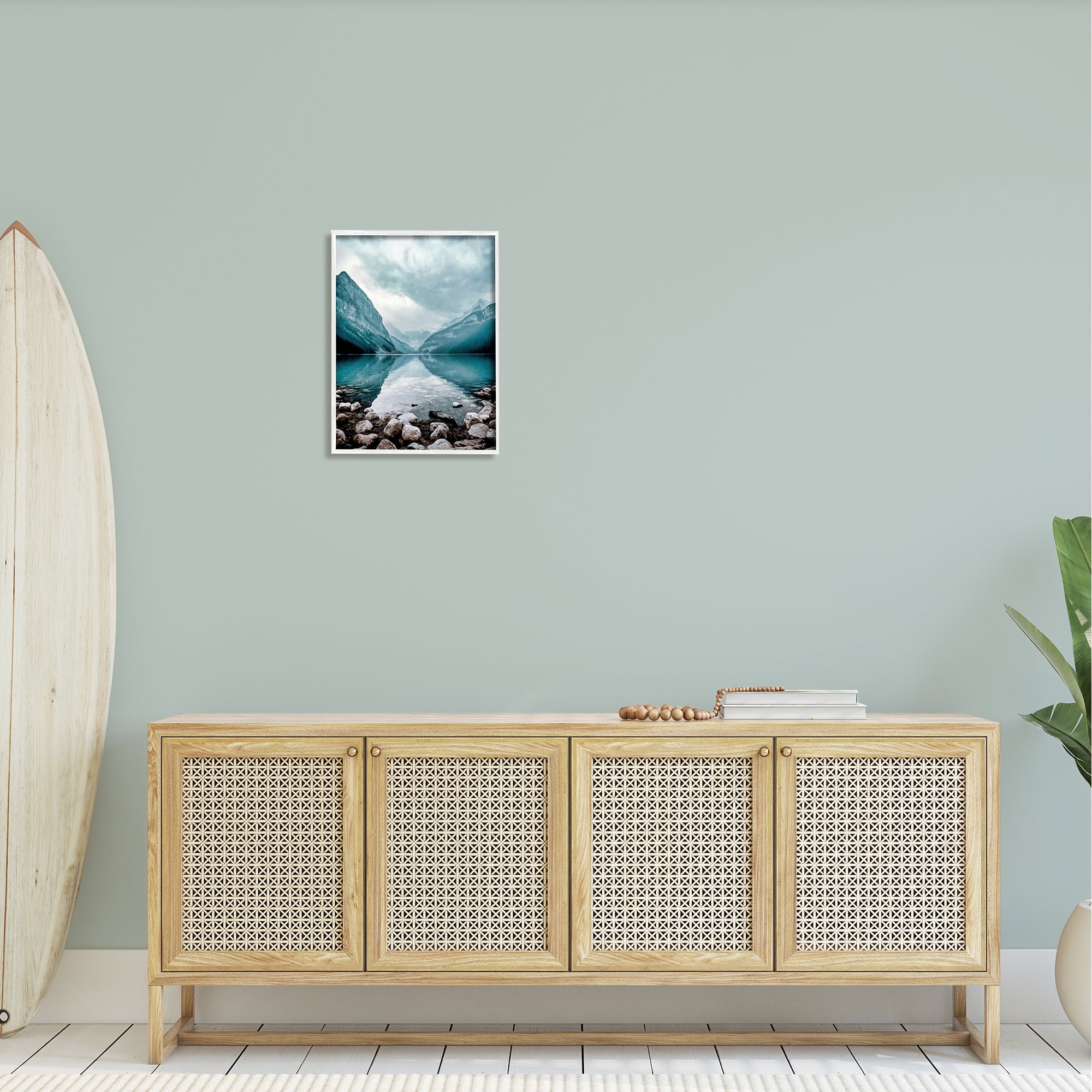 Stupell Industries Breathtaking Rocky River Scenery Blue Mountain Peaks Framed Wall Art, 16 x 20, Design by Alpenglow Workshop