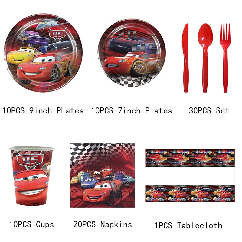 Décoration Fête Thème Course - Kit Complet Avec Cônes, Drapeaux Damier, Tapis Piste, Ballons Pneus
