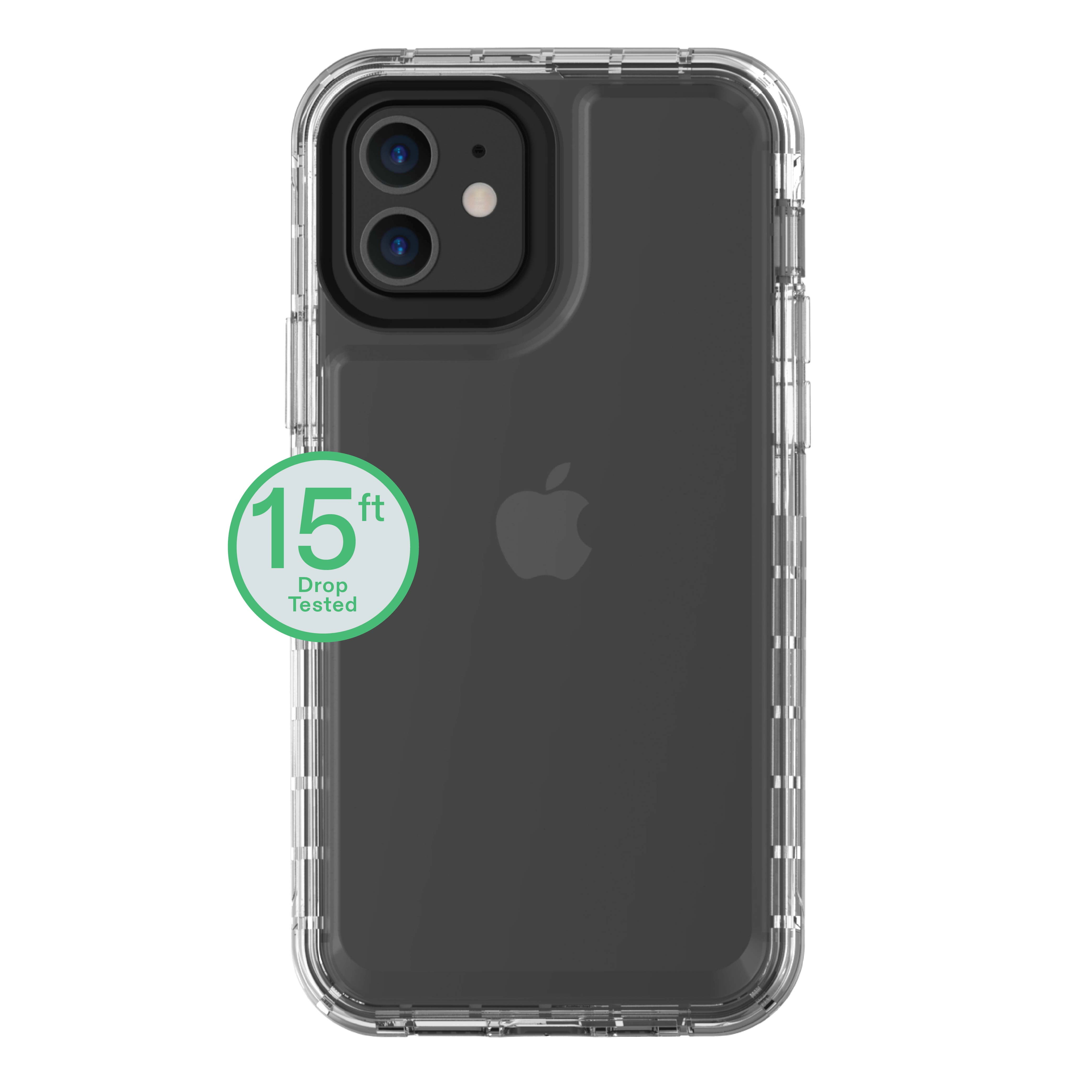 onn Rugged Phone Case with Holster for iPhone 12 / iPhone 12 Pro - Clear
