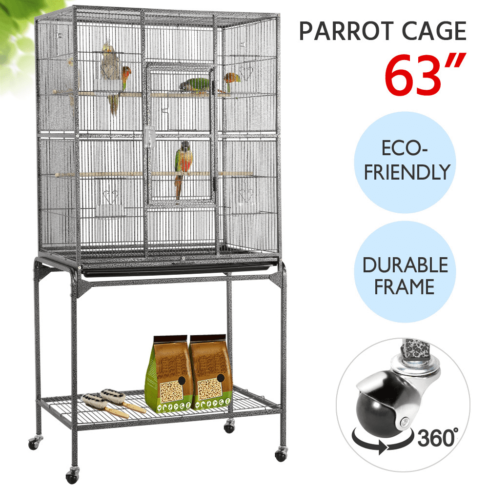 Bird Parrot Cage Chinchilla Cockatiel Conure Large Cockatiel House Metal Wheels 