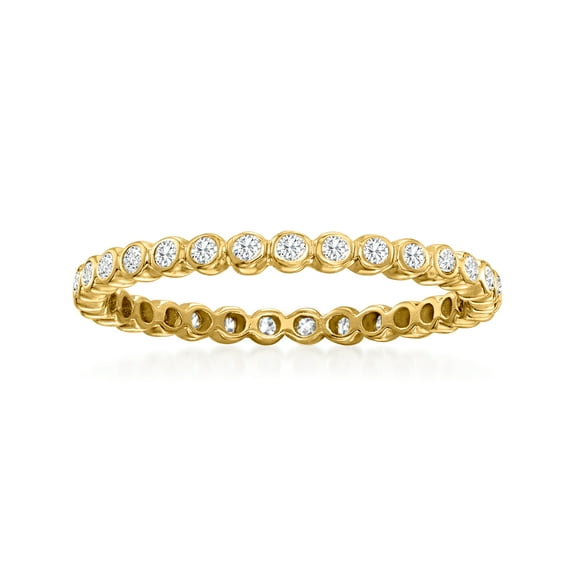 Pure Collection by Ross-Simons 0.25 ct. t.w. Bezel-Set Diamond Eternity Band in 14kt Yellow Gold, Women's, Adult