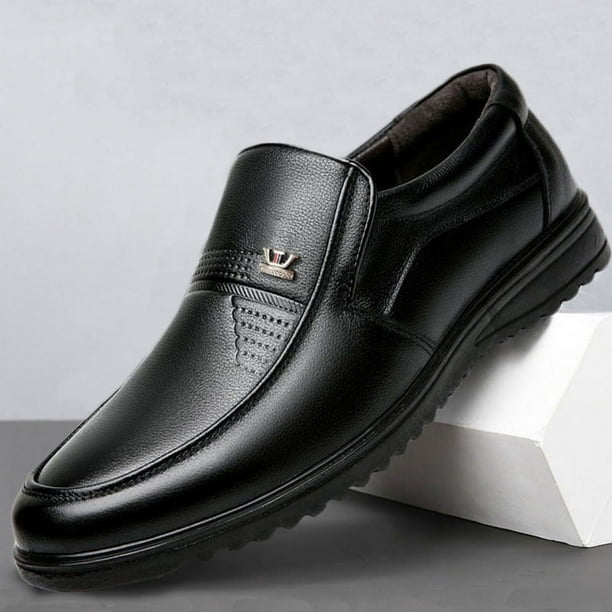 Zapatos casuales de cuero para hombre, suela suave, superficie suave, antideslizantes, transpirables, zapatos de cuero suave para hombre