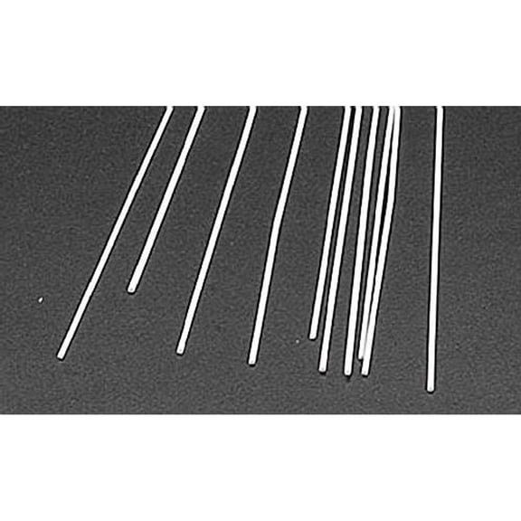 Plastruct Plastic Round Rod - Pkg of 10, 0.020" Dia × 10" L