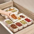 thumbnail image 6 of Large Snack Box with Lid Divided Serving Tray Clear Organizer for Candy Building Blocks Nuts Snacks with 8 Compartments Portable Charcuterie Container for Storage And Display Snack Platters-White, 6 of 9