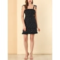thumbnail image 6 of INSPIRE CHIC Women's Printed Spaghetti Strap Ruffle Flare Mini Dress XL Black-Heart, 6 of 8