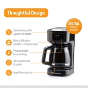Toastmaster 12-Cup Digital Touchscreen Drip Coffee Maker - Programmable Automatic Coffee Machine - Kitchen Appliance with Keep Warm Setting