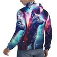 thumbnail image 6 of Wukai Starry Multicolored Wolf Print Men Hoodies Fleece Sweatshirts Long Sleeve Sweaters Pullover Fall Outfits Winter Clothes-3X-Large, 6 of 7