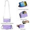 thumbnail image 5 of For Google Pixel 9a Wallet Phone Case-PU Leather Flip Cover with 3 Credit Card Slots,Hidden buckle Pocket & Detachable Shoulder Strap and Wrist Strap,Shockproof,Purple,For Pixel 9a, 5 of 11