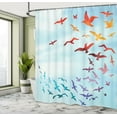 thumbnail image 5 of Ambesonne Bird Shower Curtain, Flying Freedom Sky Art, 69"Wx84"L, Red Blue, 5 of 5